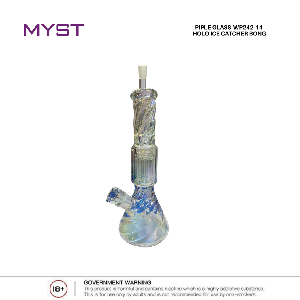 Fuma Glass Pipe WP242 - 14 Inches Holo Ice Catcher Bong